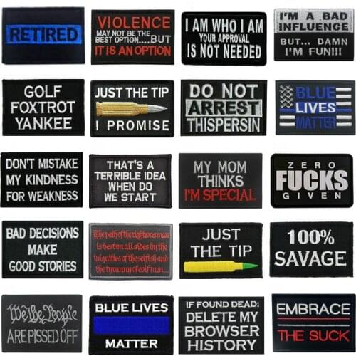 Badge Patch Tactical Military Army Embroidery Hook Patches Clothes Accessories Armbands