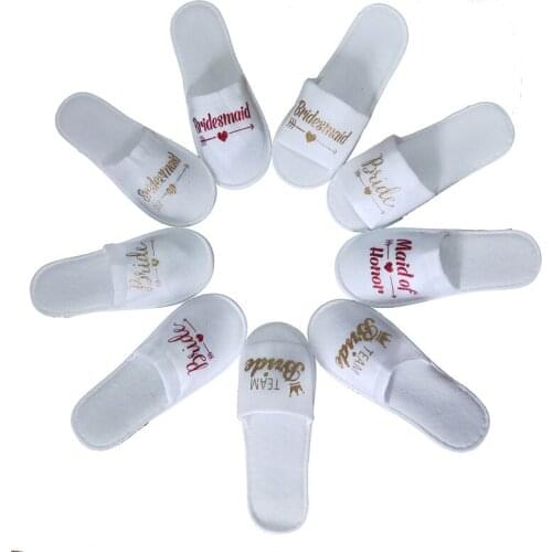 1 pair bride to be disposable soft slippers bride shower wedding decoration gift team bridesmaid party decoration hen party -C
