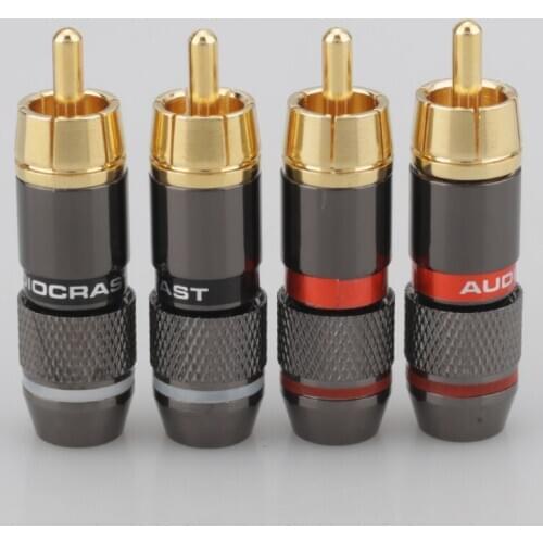 10pcs per lot High quality DIY RCA plug Gold plated RCA Connector for solding audio rca adapter diy rca cable plug