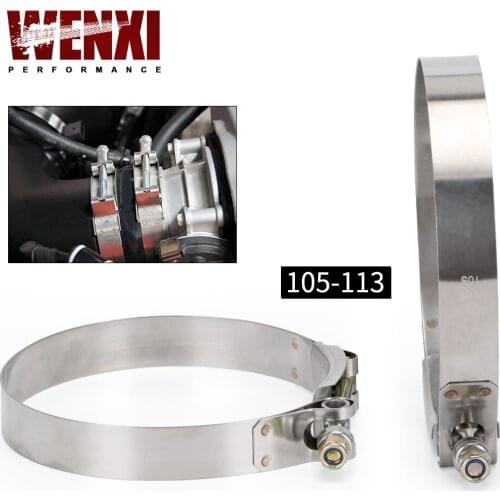 2Pcs/Lot 4" Clamps (105-113) Stainless Silicone Turbo Hose Coupler T Bolt Clamp Kit High Quality SS304 WX5258