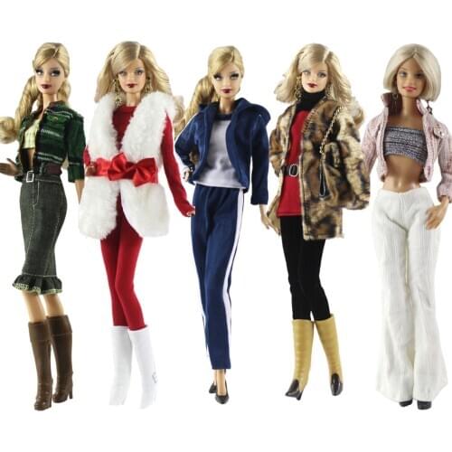 2019 New Clothes set Winter Wear Plush Coat Suit Sweater Skirt Outfit Clothing For 1/6 BJD Xinyi Barbie FR ST Doll Gift