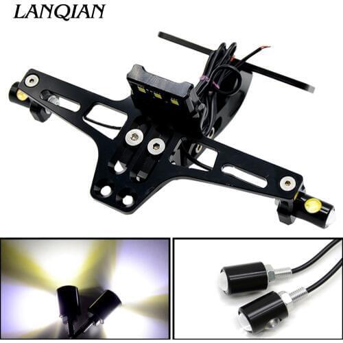 Motorcycle Accessories CNC License Plate Mount with indicator light LED For Yamaha XJ6 DIVERSION XJR 1300 Racer XSR 700 900 ABS