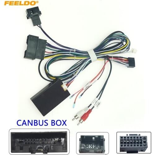 FEELDO Car 16pin Android Wiring Harness With Canbus Box For Mazda BT-50 Aftermarket Stereo Installation Wire Adapter #HQ6601