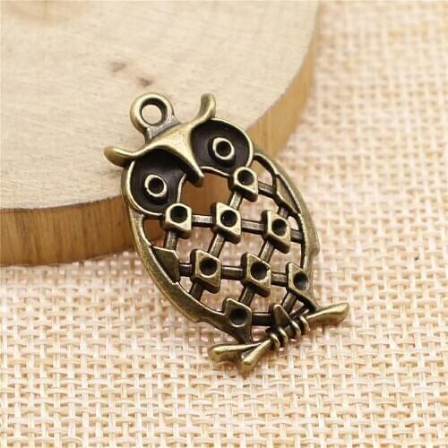 Free shipping 16pcs 31x19mm antique bronze owl charms diy retro jewelry fit Earring keychain hair card pendant accessories