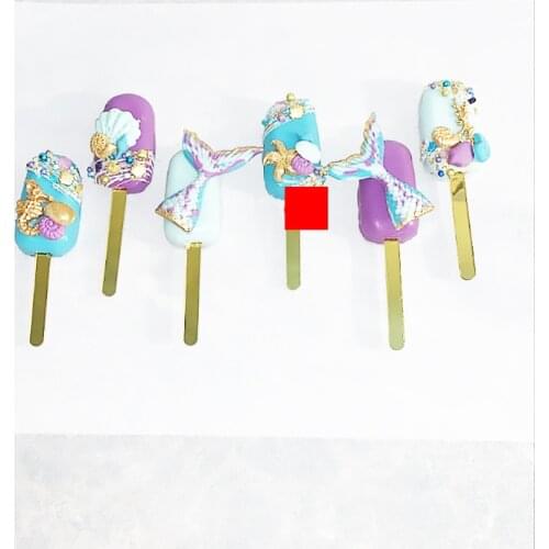 Color Acrylic Macaron Ice Cream Sticks Creativity Water-ice Sticks for Kids Birthday Party Candy Colors Decorations Baby Shower