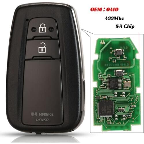 Jingyuqin Remote 2b 433mhz 8A Chip Car Key Control For Toyota CHR C-HR Prado 2017 2018 Prius Camry Corolla RAV4 2018
