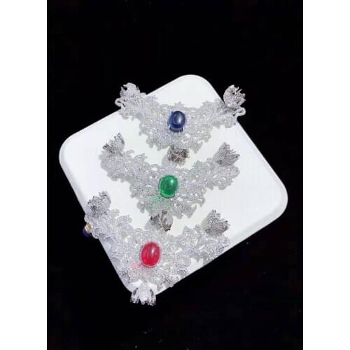 Womens cubic zirconia pave flower connector charms 30*80mm accessories