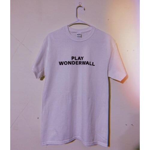 Skuggnas New Arrival Play Wonderwall T-Shirt 90s Clothing 90s Shirt Short Sleeve Fashion shirts Aesthetic Clothing Unisex Tops