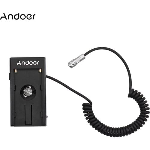 Andoer Blackmagic Cinema Camera BMPCC 4K Power Supply Mount Plate Adapter with Spring Cable for Sony NP-F970 F750 F550 Battery