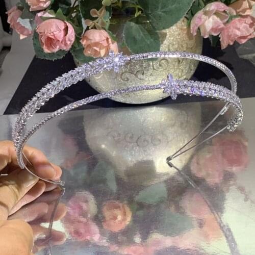 Jankelly Classic Crystal Wedding Headwear Zirconia Hairband Bridal Hair Accessories Headdress Bridal Crown Dinner Party Accesso