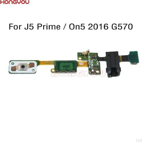 Home Button Return Key Sensor Earphone Audio Jack Headphone Socket Flex Cable For Samsung Galaxy J5 Prime / On5 2016 G570