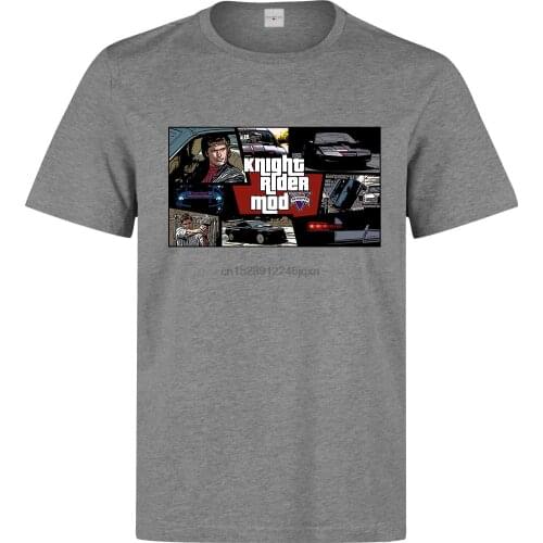Fashion Cool Casual T Shirts Knight Rider KITT Game Mod Artwork Funny Men (woman Available) Grey T Shirt Summer Tee Shirt