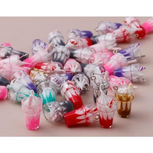 10pcs 26x13mm Cartoon 3D Resin Ice Cream Charms for DIY Making Pendants Necklaces Cute Earrings Handmade Bracelets