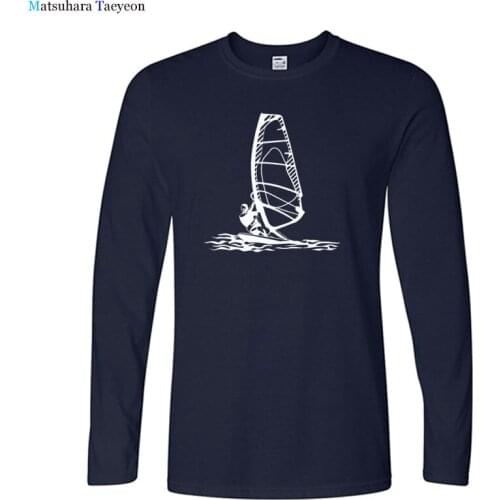 Windsurfing Water Sports Tshirts Men Autumn New Long Sleeve T Shirts for Men Casual Harajuku Shirt Cotton O-Neck T Shirts tees