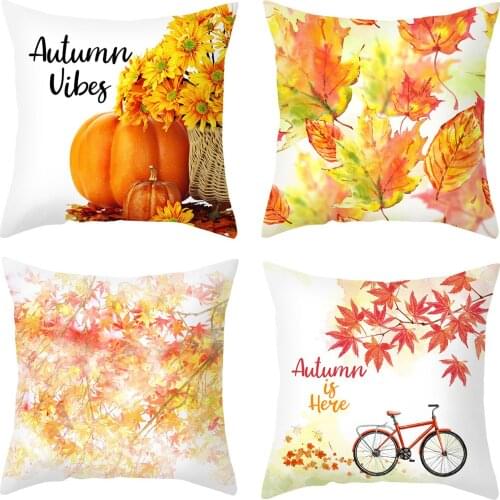 Maple Leaf Cushion Cover For Children Room Water Color Pillow Case Soft Pillowcase 45x45cm Home Decor Pillowcase kussensloop