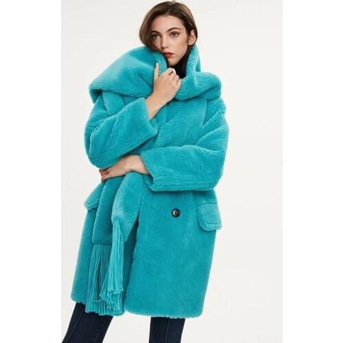 Autumn and Winter Light Mature Womens New Wool Overcoat Mid-Length Loose Fleece Warming Scarf Jacket Coat Women Winter Coats