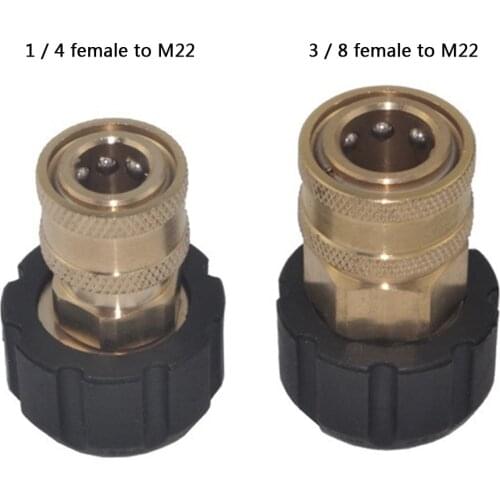 Female Connector Adapter 1/4 3/8 QD Female to M22 14mm 15mm for Pressure Washer Thick Fiber Car Cleaning Cloth Washing