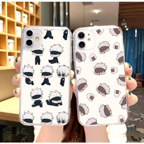 Jujutsu Kaisen Anime Transparent phone Case For iPhone 11 12 Pro XS MAX XR X 7 8 6Plus SE 2021 Phone Cover Bag