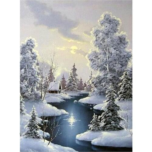 Snow Scene Diamond Painter Decorates the Wall with Diamond Painting Picture Home Hotel Office Decoration Gift