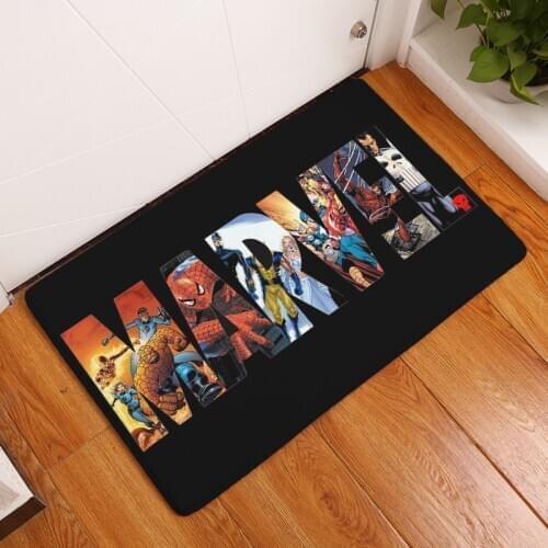 Marvel Super Hero Logo Print Modern Home Doormat Insole Kitchen Carpet Indoor Outdoor Welcome Bathroom Anti-slip Floor Mats