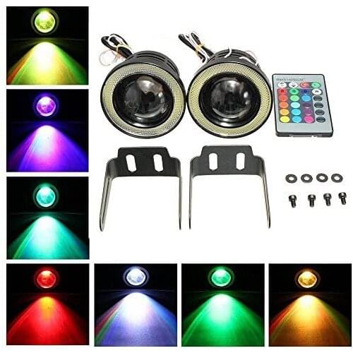 89MM RGB LED bulb White COB halo angel Eye ring for daytime running light DRL car driving light (2 sets)