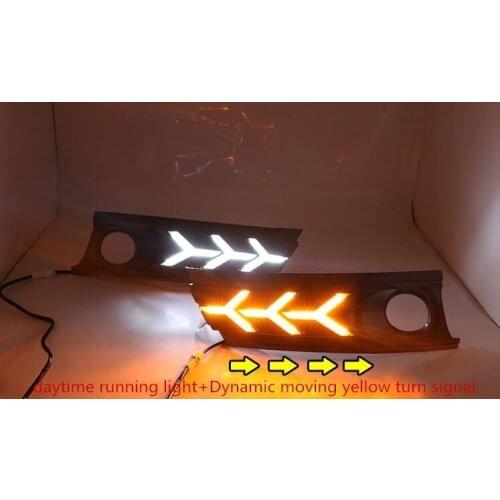 Eosuns Led Drl Daytime Running Light for Toyota Corolla 2017-2018 with Dynamic Moving Yellow Turn Signal and Blue Night Light