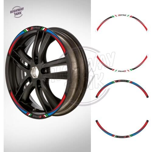 Scooter 12" Wheel Reflective Sticker Kit Case for Piaggio Vespa Sprint 50 150 150S 12 Inch Rim Decals