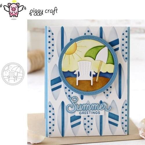 Piggy Craft metal cutting dies cut die mold Beach holiday circle Scrapbook paper craft knife mould blade punch stencils dies