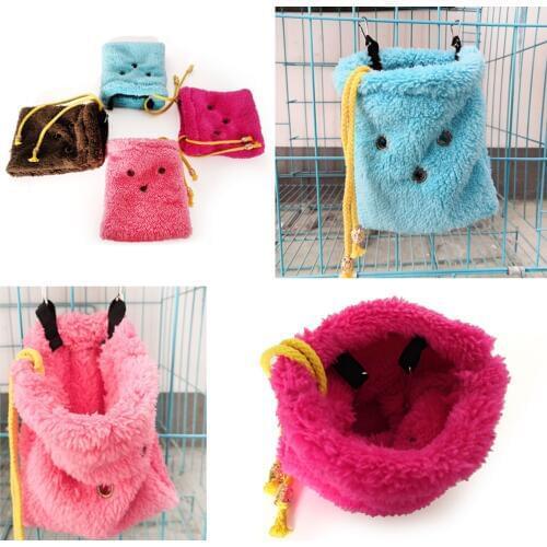 Pet Products Small Animals Cages Color Fleece Cotton Winter Thicker Warm Hamster Rat Squirrel Sleeping Bag Hole