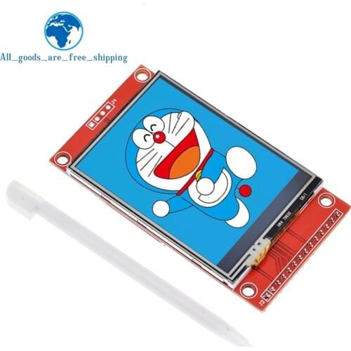 TZT 2.4" 240x320 SPI TFT LCD Serial Port Module+5V/3.3V PBC Adapter Micro SD ILI9341 White LED (with touch)
