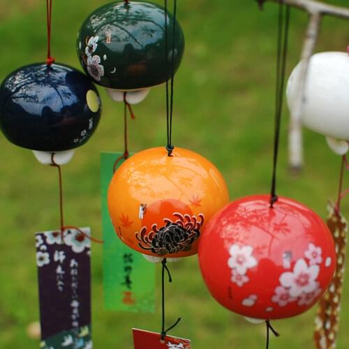 Japanese Ceramic Wind Chimes for Garden Outdoor Lucky Wind Bells Hanging Decorations Wind-bell Home Decor Crafts Ornaments Gifts