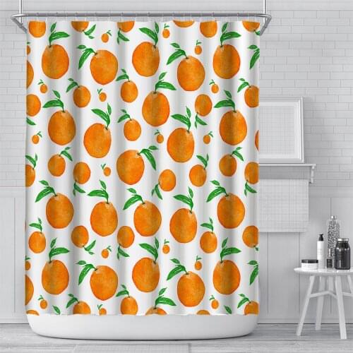 Fruit Orange Shower Curtains High Quality Waterproof Mildew Proof Bathroom Curtain Curtain In The Bathroom with 12 Hooks