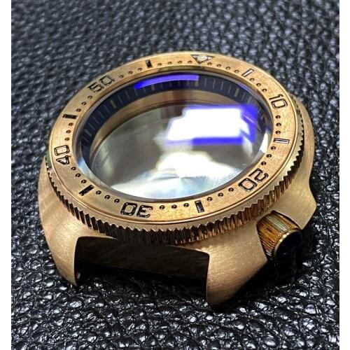 Heimdallr Watch Parts Sapphire Crystal 45mm CUSN8 Bronze Turtle Watch Case Fit NH35/NH36 Automatic Movement
