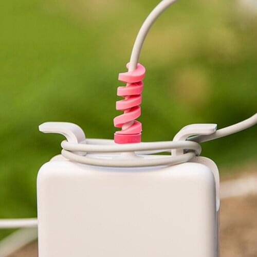 6pcs Cable protector Bobbin winder Data Line Case Rope Protection Spring twine For iPhone Android USB Earphone Cover Car Storage