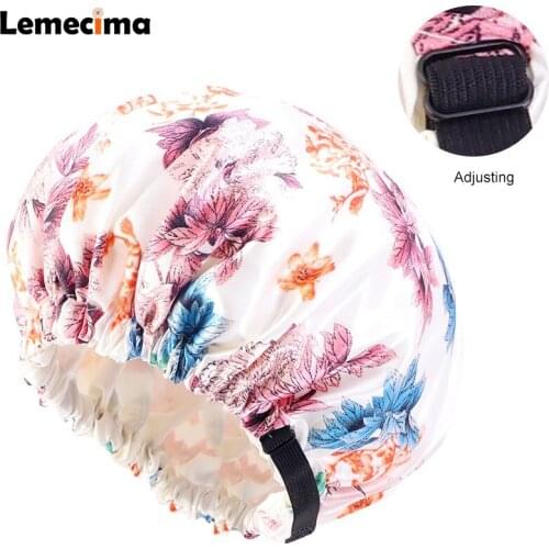 2021 New Hot Sale Fashion Satin Hair Cap For Sleeping Adjusting Haircare Button Imitation Silk Round Women Headwear Night Hat