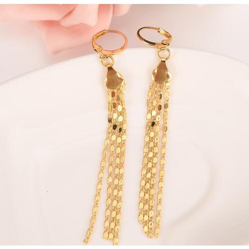 Women Vintage Earrings Antique Gold Long Eartassels Pendant Dangle Earrings Jewelry party wedding bridle gifts