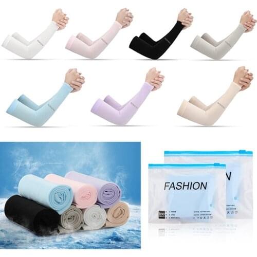 1 Pair Cycling Arm Sleeves UV Protection Outdoor Sunscreen Arm Warmer Cooling Hand Sleeve Unisex Running Riding Driving Cover