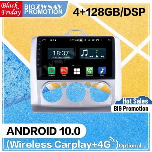 128G Carplay Android 10 screen DVD Player for Ford focus 2004-2007 2008 2009 2010 2011 MT GPS Auto Audio Radio Stereo Head unit