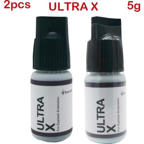 2Bottles Glue for False Eyelashes ULTRA X 5ml Made In Korea Fast Drying Adhesive Retention Long Last Strong Makeup Tools