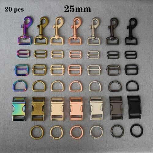 20 pcs/pack 25mm High Quality Metal Buckle D Ring O Ringfor Webbing Backpack Bag Parts Leather Craft Strap Belt Purse Pet Collar