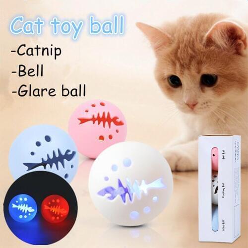 3pcs/set Cat Toy Ball Catnip Bell Ball Flash Light Balls Pet Supplies