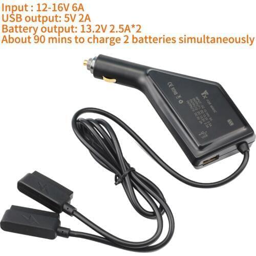 3 in 1 Quick Charging Car Charger Outdoor Dual-Battery Charging Intelligent with USB Port For DJI Mavic Pro Remote Control
