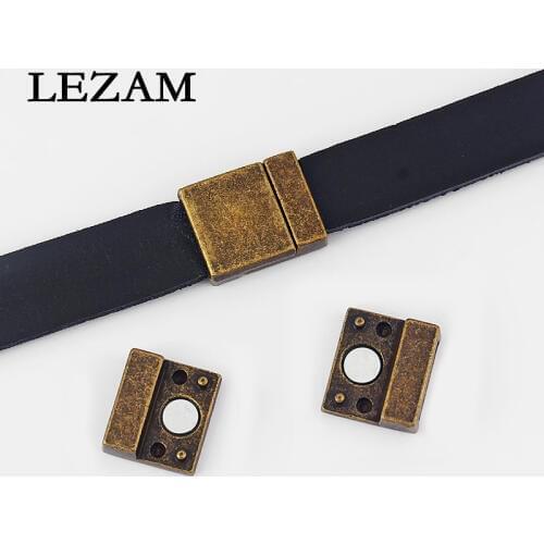 5sets Magentic Clasp Jewelry Findings Strong Clasps For 13x2mm Flat Leather Cord Jewelry Bracelet Strap Jewelry Making Material