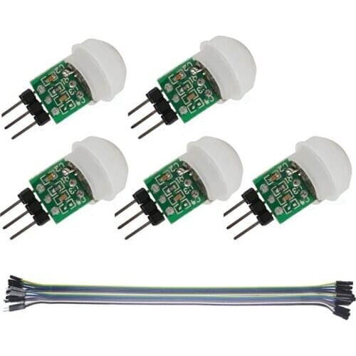 5PACK IR Human Sensor AM312 Mini Detector Module HC-SR312 Pyroelectric Infrared PIR Motion Automatic Detector