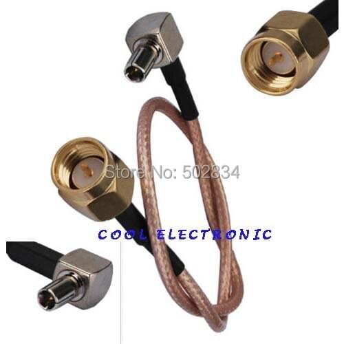 50pcs Pigtail cable SMA Male plug to TS-9 TS9 male RA RG316 30cm Connector for AirCard USB 301 302 305