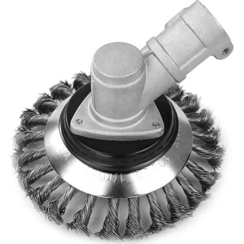 6 Inch Brush Cutter Head Grass Trimmer Blade Steel Wire Weed Tray Set Rusting Brush Weed Cutter Head for Lawn Mower Garden Tools