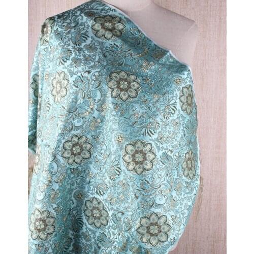 75cm*50cm blue flower Brocade Fabric Damask Jacquard Apparel Costume Upholstery Furnishing Curtain Material cushion fabric