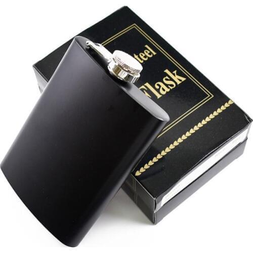 8oz Hip Flasks Stainless Steel Black Alcohol Liquor Whiskey Flask Camp Outdoor Portable Drinkware Bottle SN2691