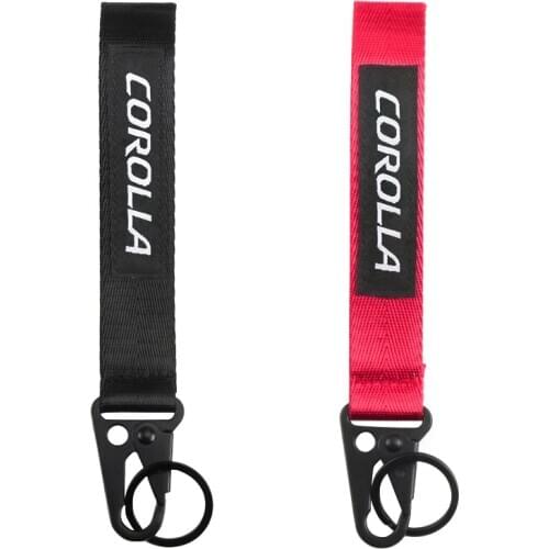 Universal Car Keychain Lanyard Hanging Strap Key Rope with Clip Buckle Webbing Strap for Toyota corolla car accessories