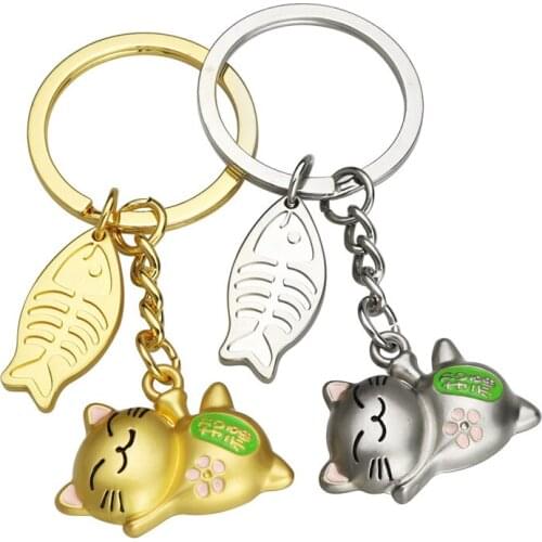 Hot Sale Cute Cat keychain Car Metal keychain cute cartoon Key chain Best Gifts K2433